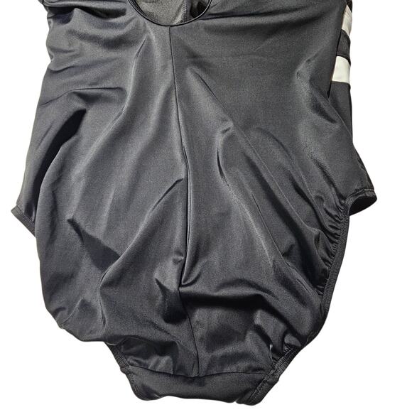 Longitude Black White Colorblock High Neck Long Torso One Piece Swimsuit - Picture 7 of 11